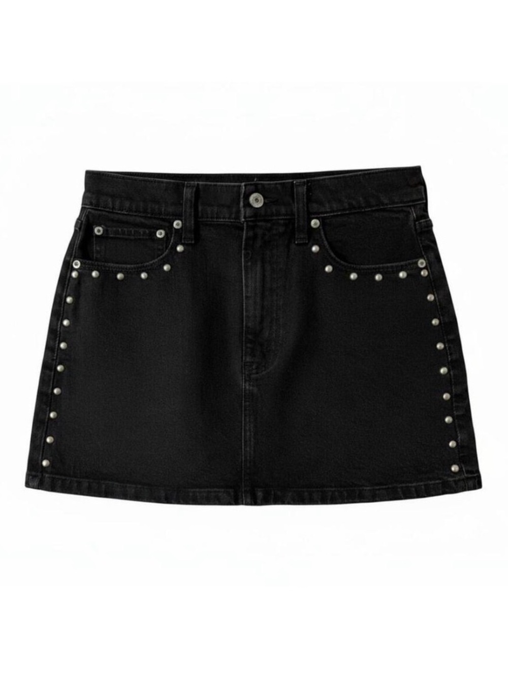 Abercrombie & Fitch Black Denim Studded Mini Skirt